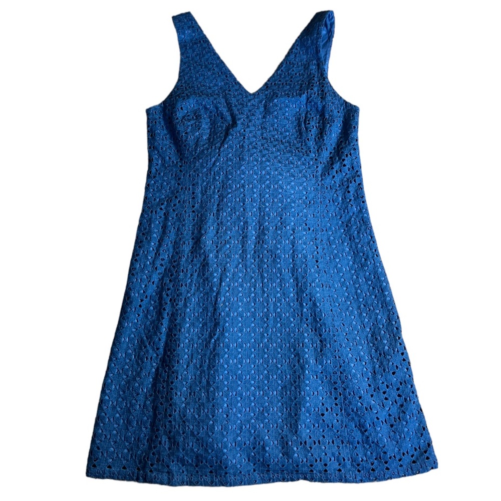 Elorie lazer cut bow back cotton mini dress Sz M‎